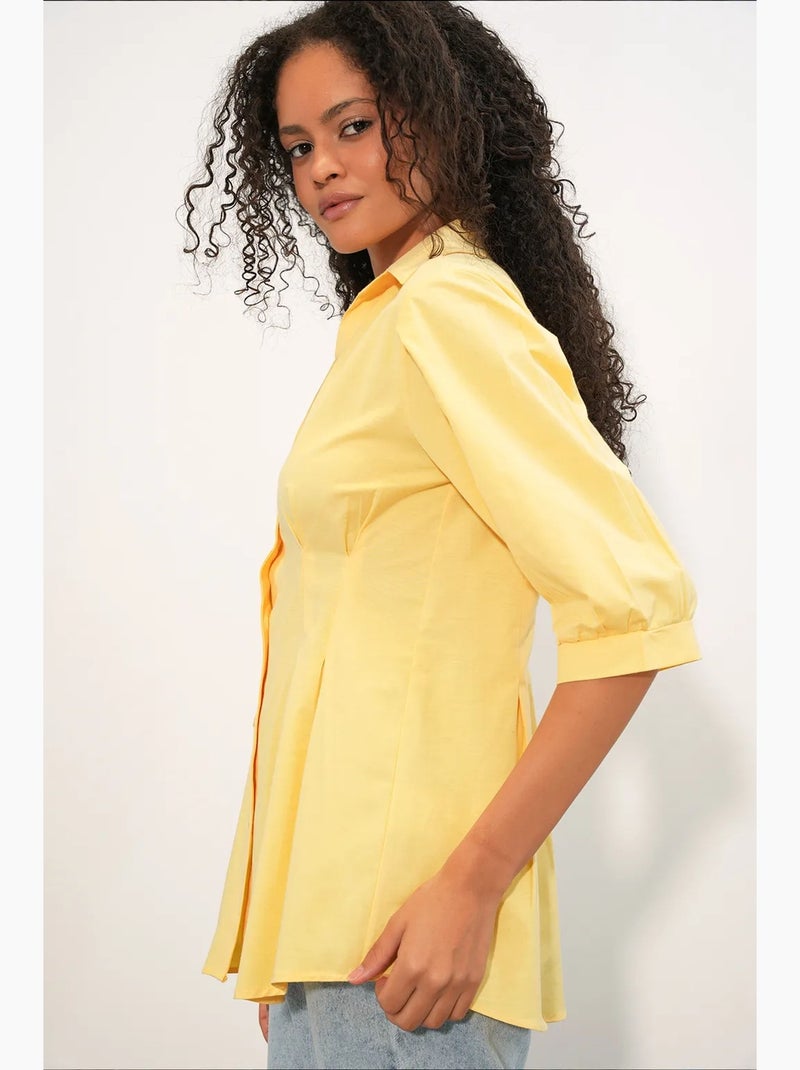 Camicia da donna in misto cotone bdart Giallo limone - Kiabi