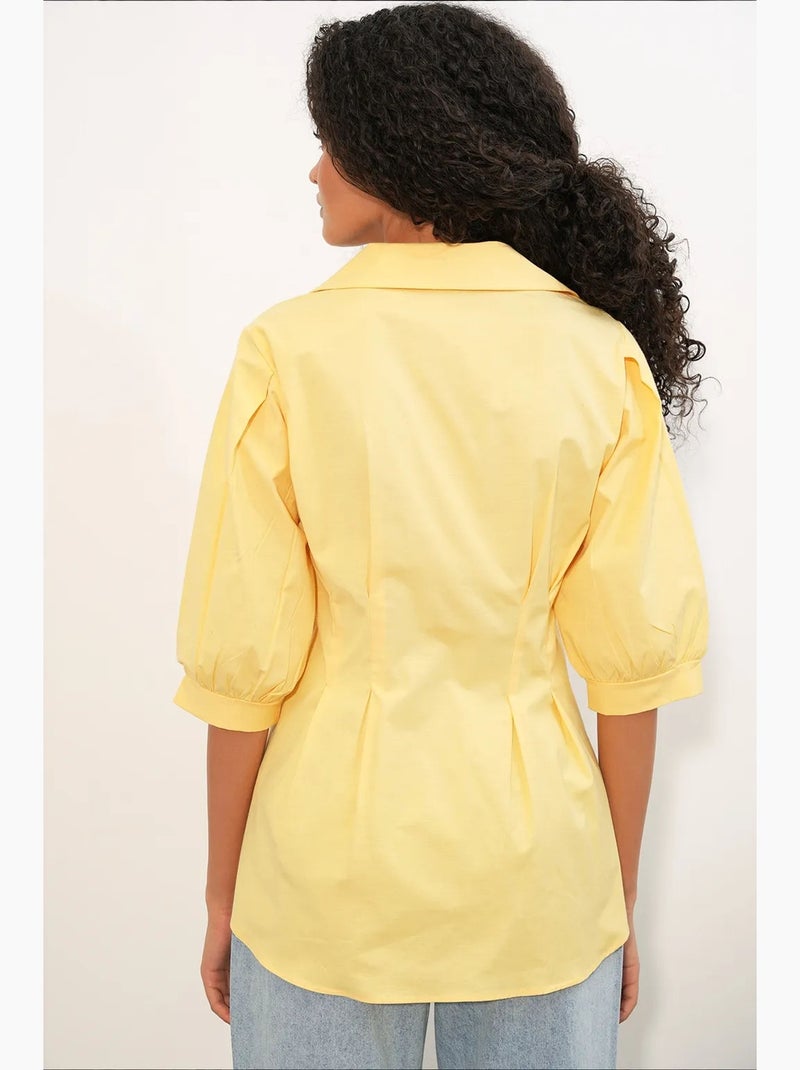 Camicia da donna in misto cotone bdart Giallo limone - Kiabi