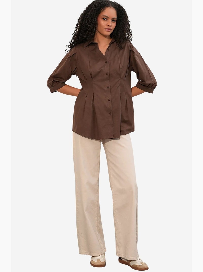 Camicia da donna in misto cotone bdart Marrone - Kiabi