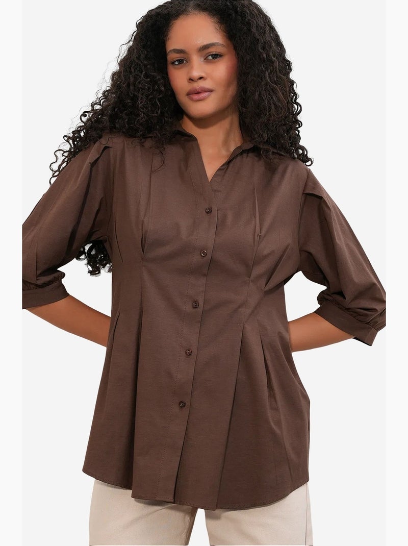 Camicia da donna in misto cotone bdart Marrone - Kiabi