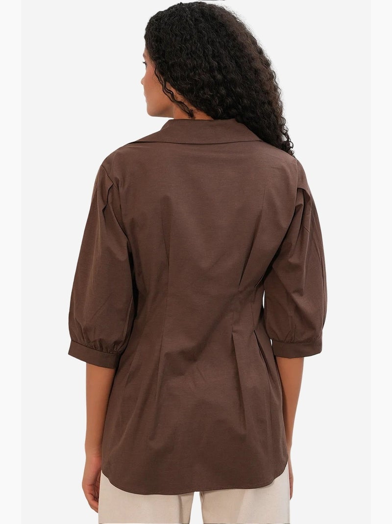 Camicia da donna in misto cotone bdart Marrone - Kiabi