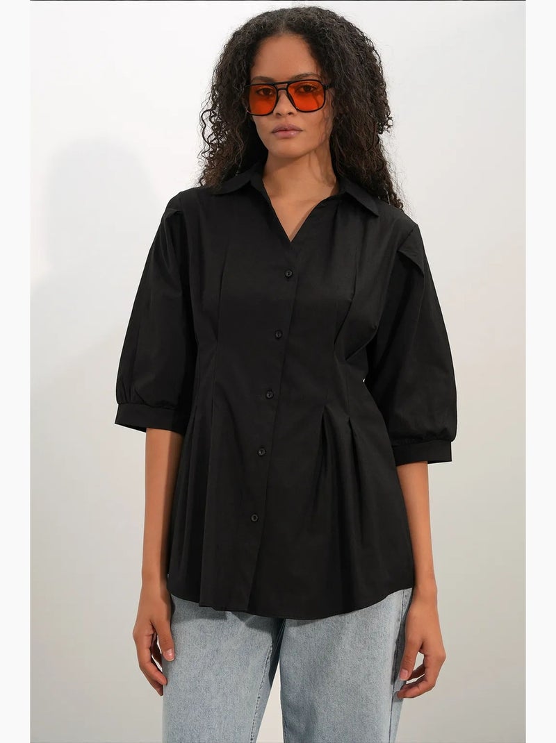 Camicia da donna in misto cotone bdart Nero - Kiabi
