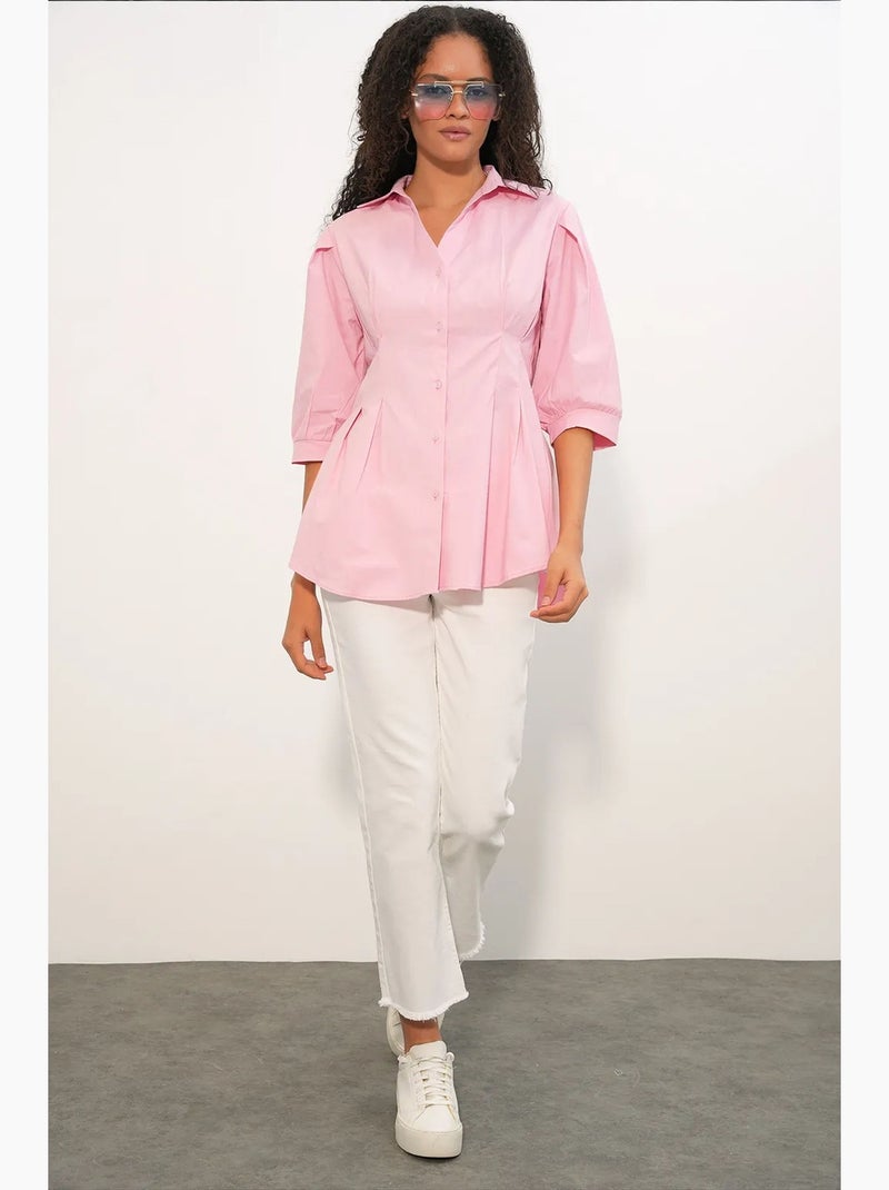 Camicia da donna in misto cotone bdart Rosa chiaro - Kiabi