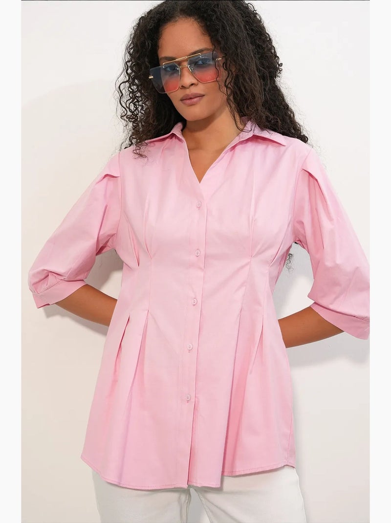 Camicia da donna in misto cotone bdart Rosa chiaro - Kiabi