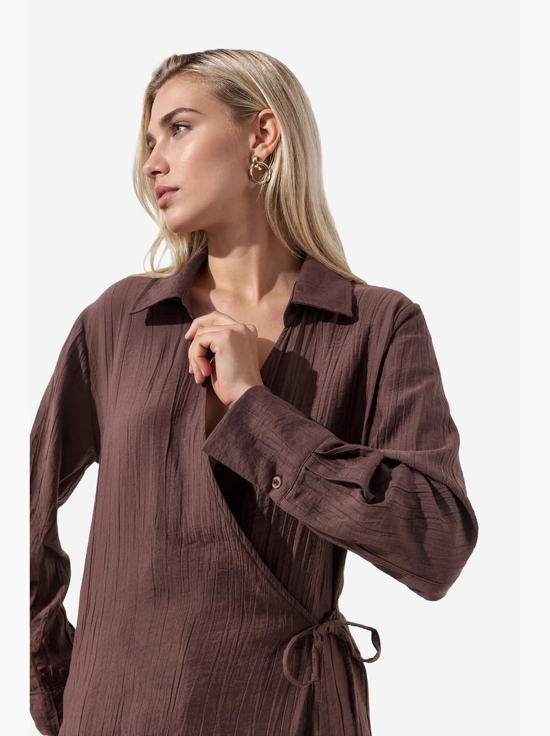Camicia da donna in poliestere busem Marrone cioccolato - Kiabi