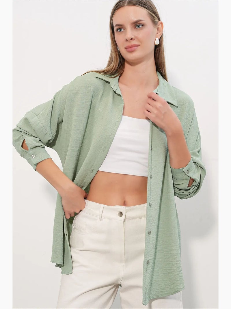 Camicia da donna in poliestere elasticizzato bdart Verde menta - Kiabi