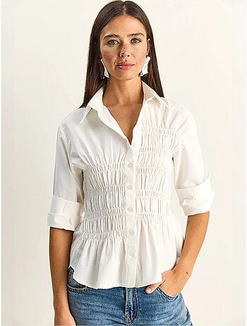 Camicia da donna in popeline di misto cotone dalla vestibilità regolare lucci