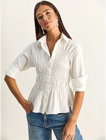 Camicia da donna in popeline di misto cotone dalla vestibilità regolare lucci