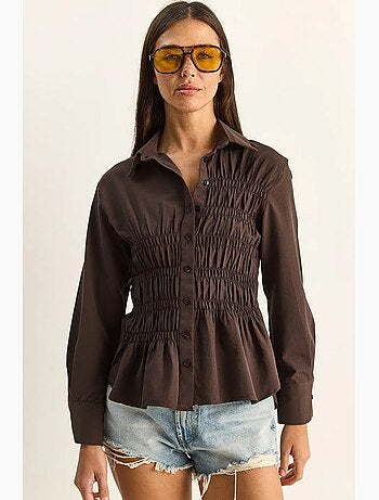 Camicia da donna in popeline di misto cotone dalla vestibilità regolare lucci