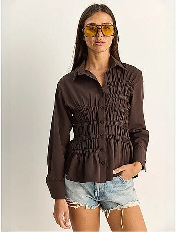 Camicia da donna in popeline di misto cotone dalla vestibilità regolare lucci