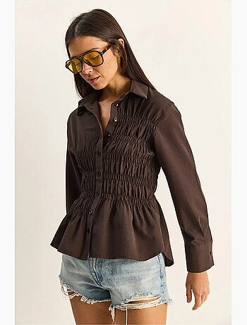 Camicia da donna in popeline di misto cotone dalla vestibilità regolare lucci