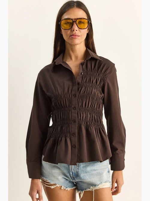 Camicia da donna in popeline di misto cotone dalla vestibilità regolare lucci - Kiabi Camicia da donna in popeline di misto cotone dalla vestibilità regolare lucci - Kiabi