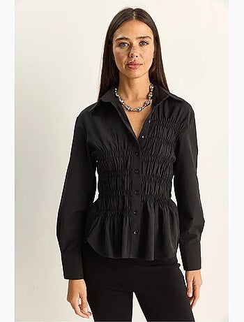 Camicia da donna in popeline di misto cotone dalla vestibilità regolare lucci