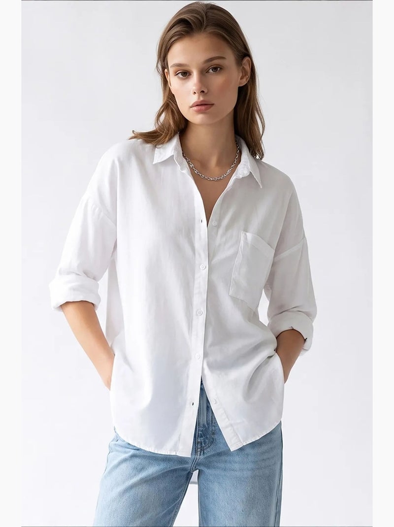 Camicia da donna in tencel mixray Bianco - Kiabi