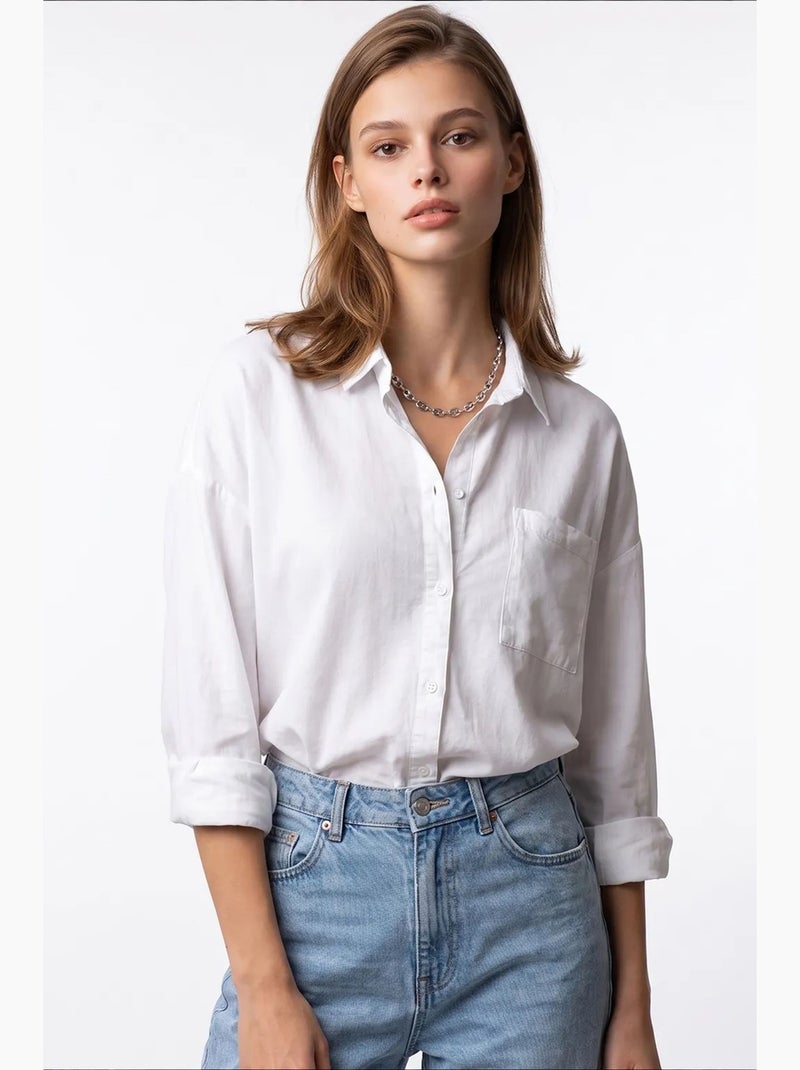 Camicia da donna in tencel mixray Bianco - Kiabi
