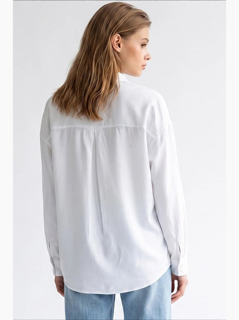 Camicia da donna in tencel mixray Bianco - Kiabi