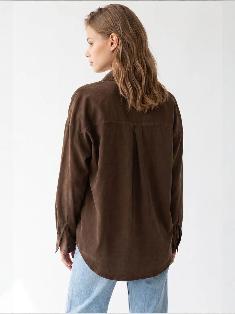 Camicia da donna in tencel mixray Marrone - Kiabi