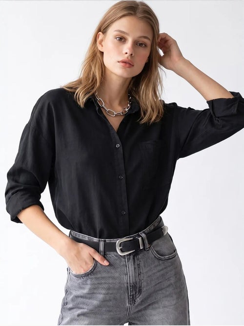 Camicia da donna in tencel mixray - Kiabi Camicia da donna in tencel mixray - Kiabi