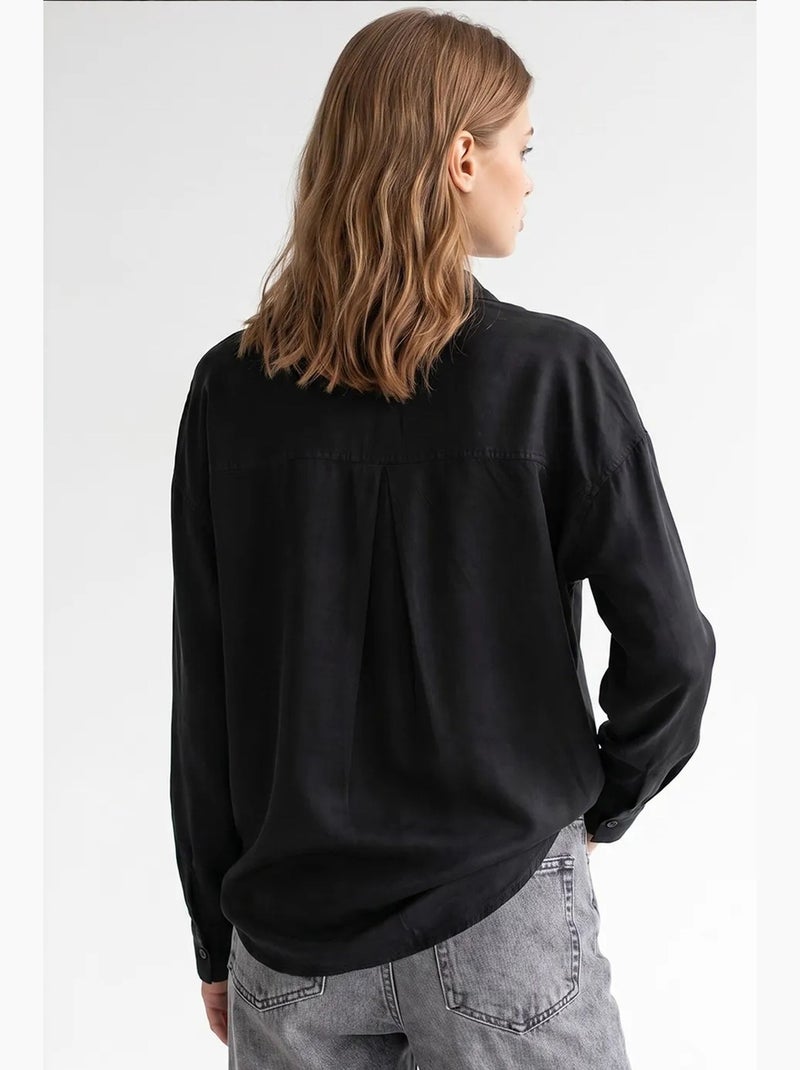 Camicia da donna in tencel mixray Nero - Kiabi