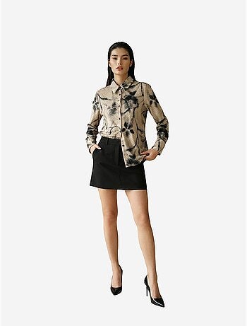 Camicia da donna in velluto tessuto con stampa astratta my fashion