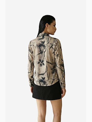 Camicia da donna in velluto tessuto con stampa astratta my fashion