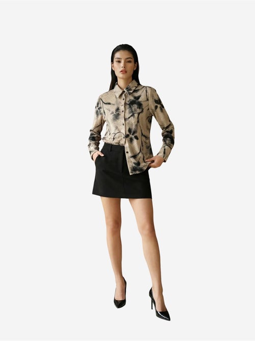 Camicia da donna in velluto tessuto con stampa astratta my fashion - Kiabi Camicia da donna in velluto tessuto con stampa astratta my fashion - Kiabi