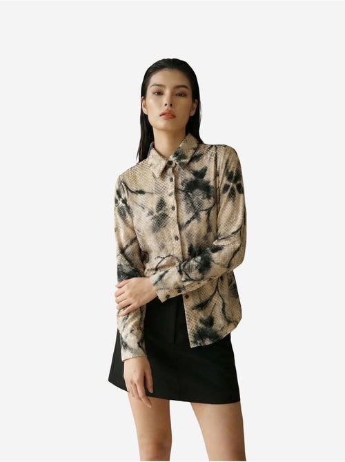 Camicia da donna in velluto tessuto con stampa astratta my fashion - Kiabi Camicia da donna in velluto tessuto con stampa astratta my fashion - Kiabi