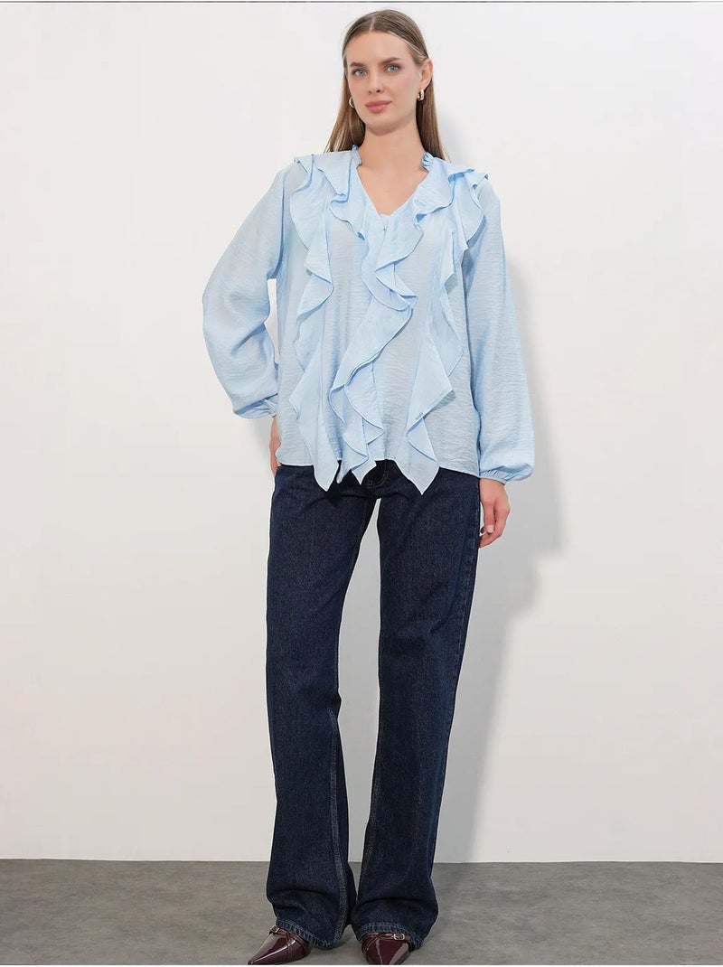 Camicia da donna in viscosa e nylon bdart Blu cielo - Kiabi