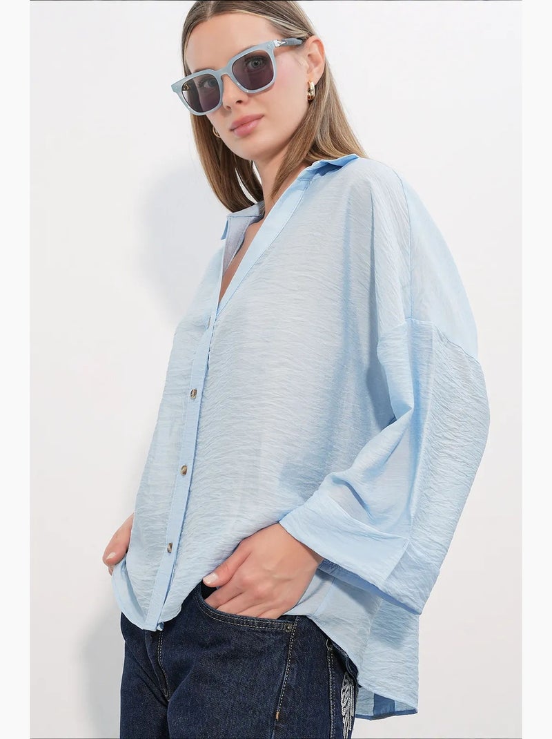 Camicia da donna in viscosa-nylon bdart Blu cielo - Kiabi