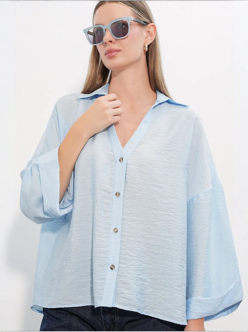 Camicia da donna in viscosa-nylon bdart Blu cielo - Kiabi