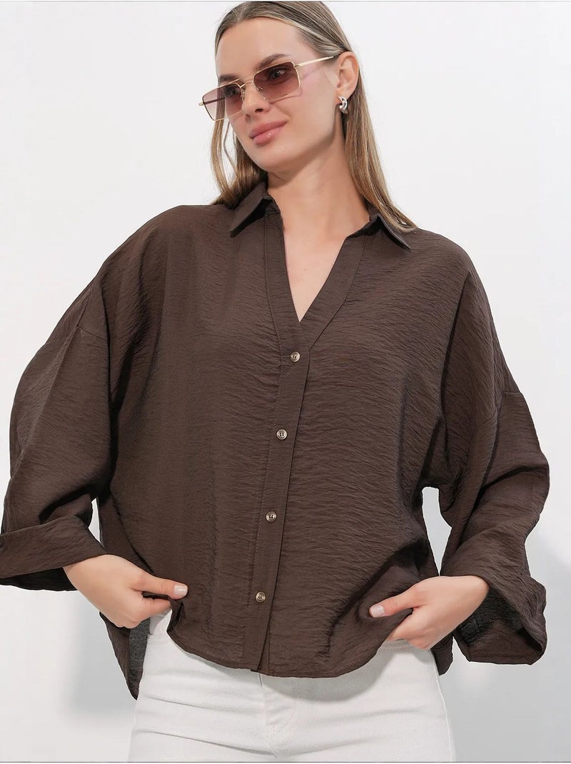 Camicia da donna in viscosa-nylon bdart Marrone cioccolato - Kiabi
