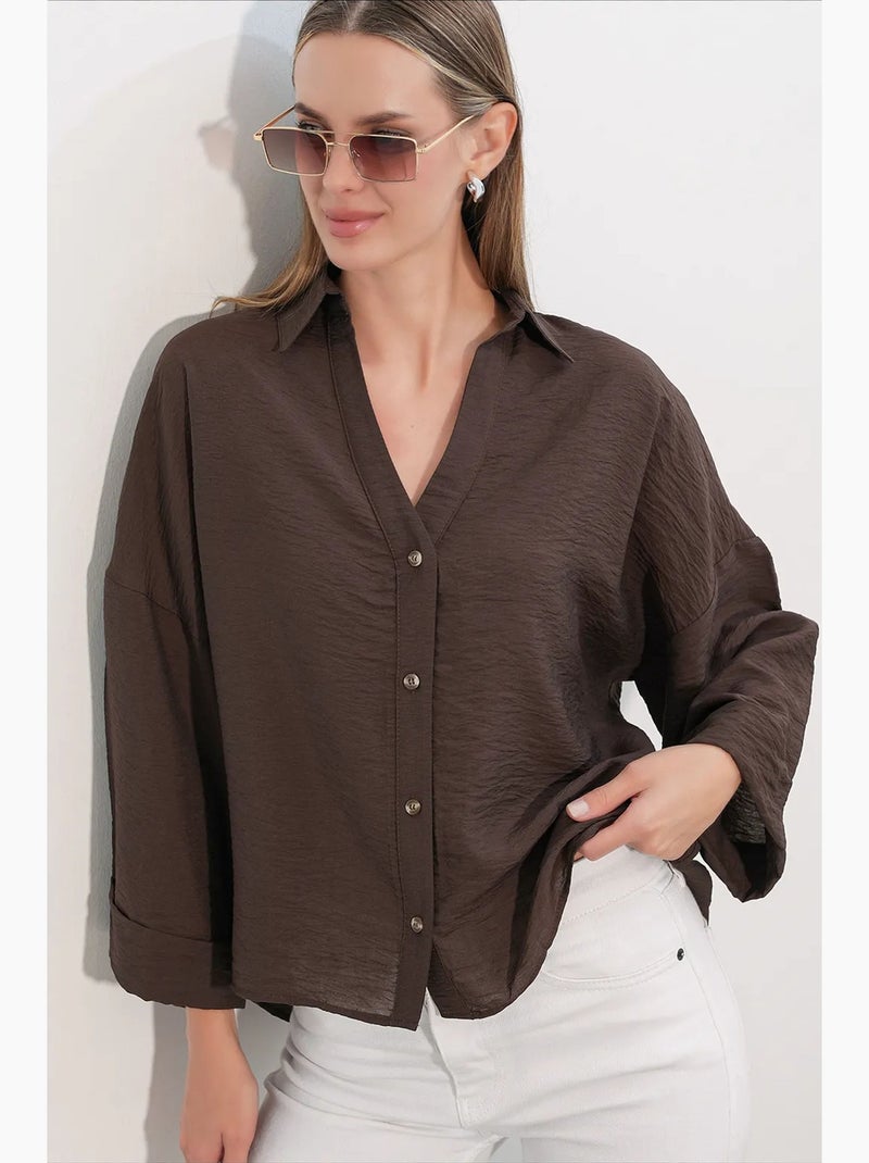 Camicia da donna in viscosa-nylon bdart Marrone cioccolato - Kiabi