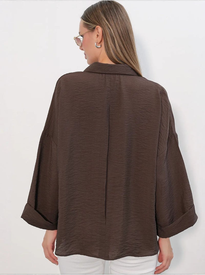 Camicia da donna in viscosa-nylon bdart Marrone cioccolato - Kiabi
