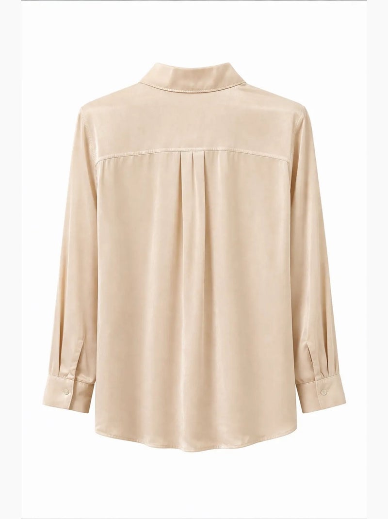 Camicia da donna in viscosa-poliestere mixray Beige argilla - Kiabi