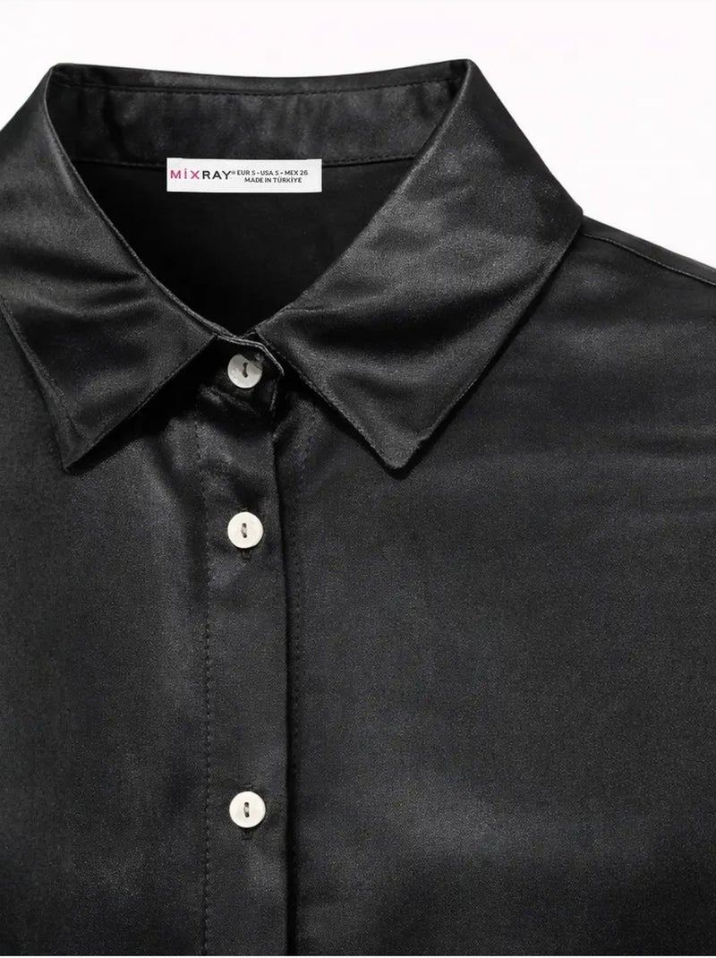 Camicia da donna in viscosa-poliestere mixray Nero - Kiabi