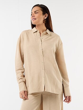 Camicia da maternità in lino misto