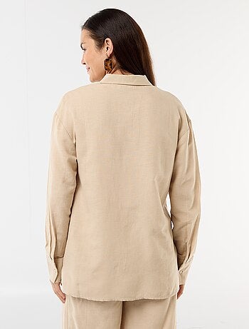 Camicia da maternità in lino misto