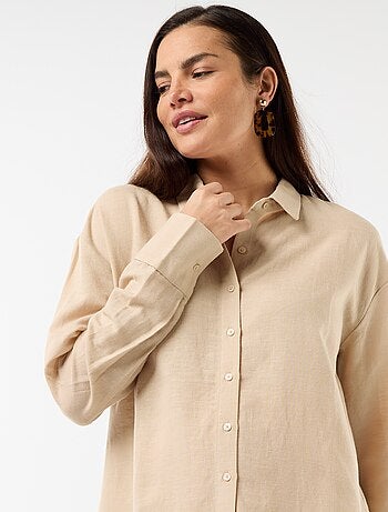Camicia da maternità in lino misto