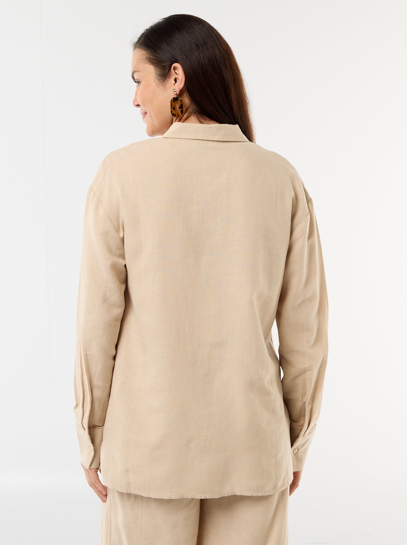 Camicia da maternità in lino misto Beige - Kiabi