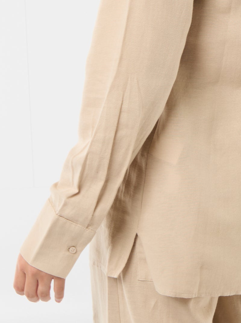 Camicia da maternità in lino misto Beige - Kiabi