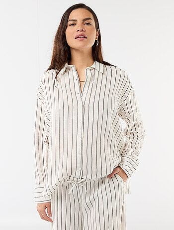 Camicia da maternità in lino misto