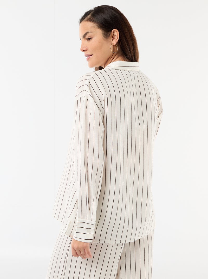 Camicia da maternità in lino misto Bianco - Kiabi