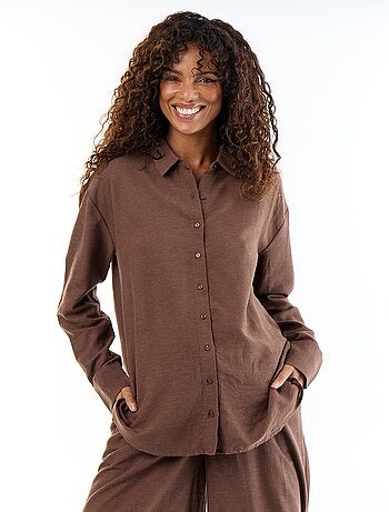 Camicia da maternità in lino misto