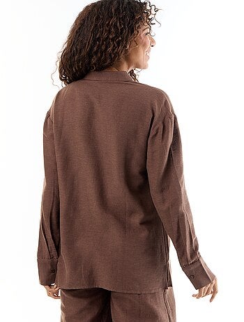 Camicia da maternità in lino misto
