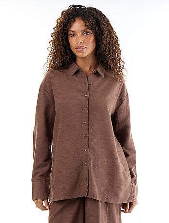 Camicia da maternità in lino misto