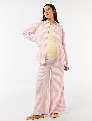 Camicia da maternità in lino misto