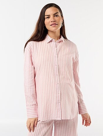 Camicia da maternità in lino misto