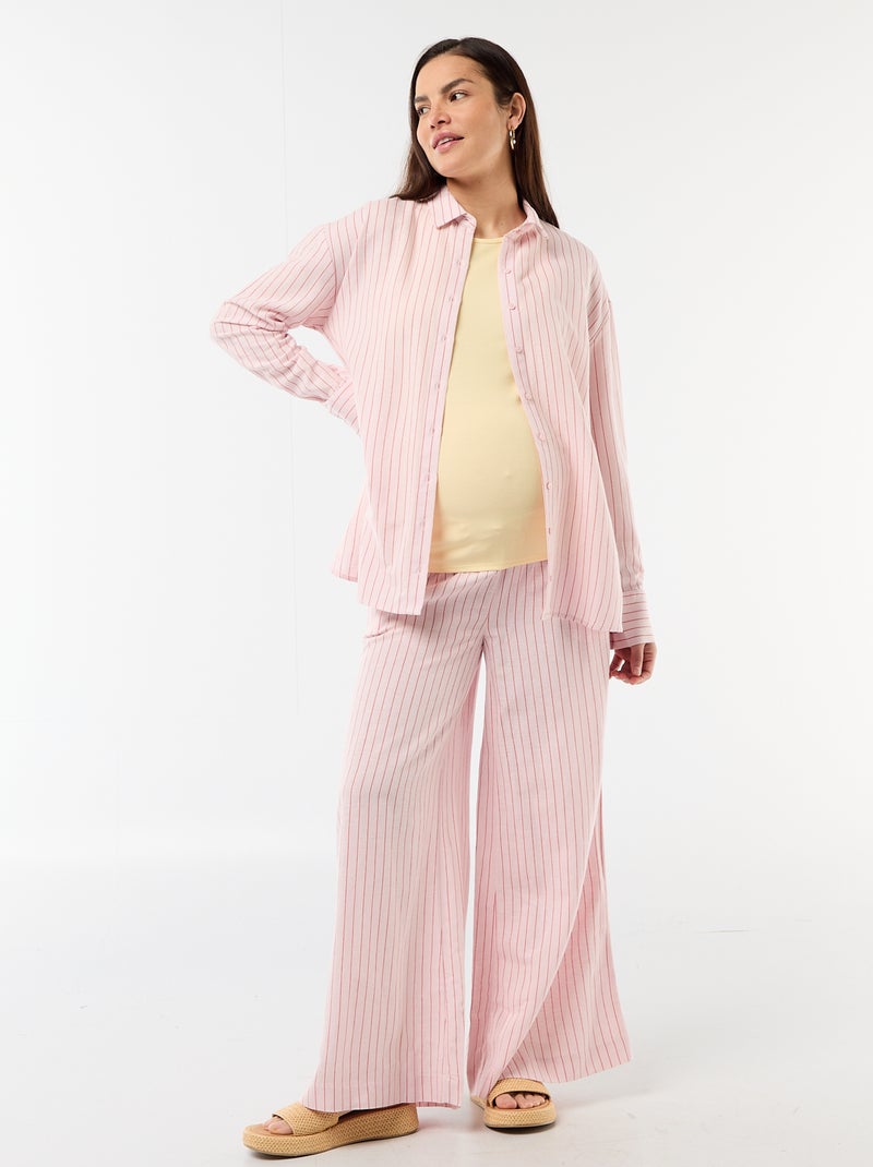 Camicia da maternità in lino misto Rosa - Kiabi