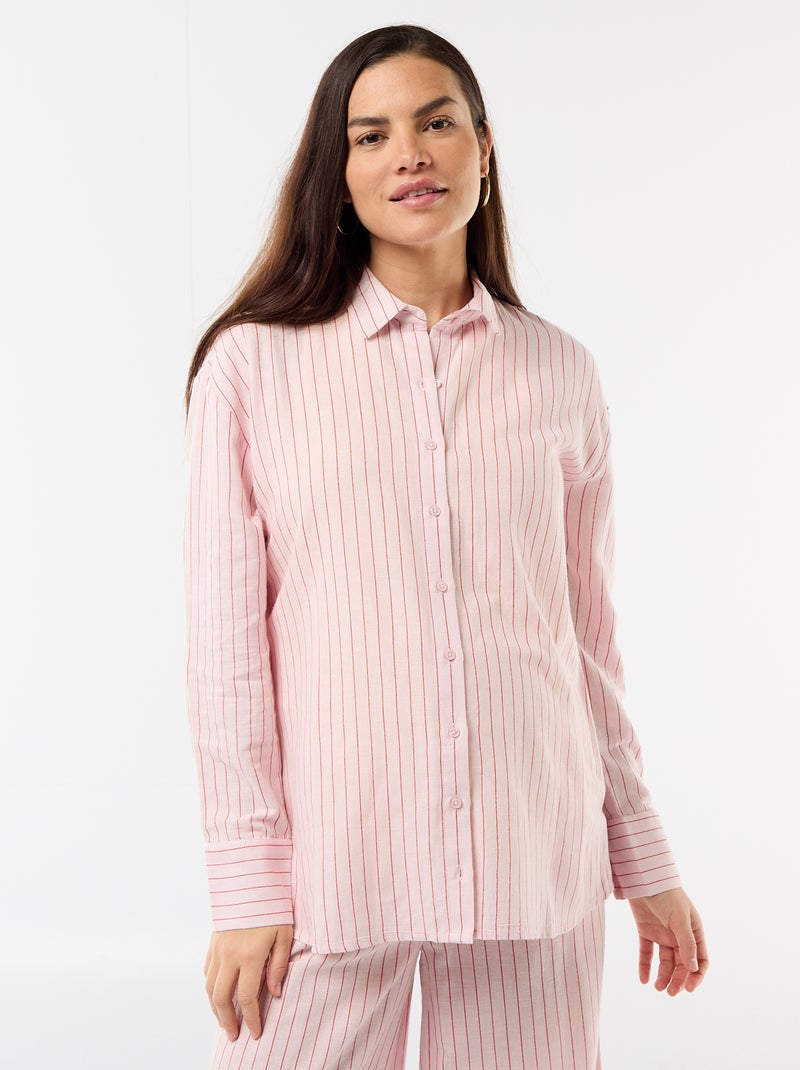 Camicia da maternità in lino misto Rosa - Kiabi