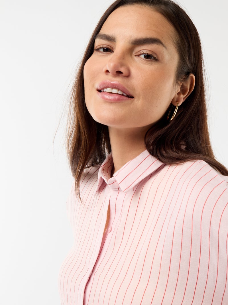 Camicia da maternità in lino misto Rosa - Kiabi